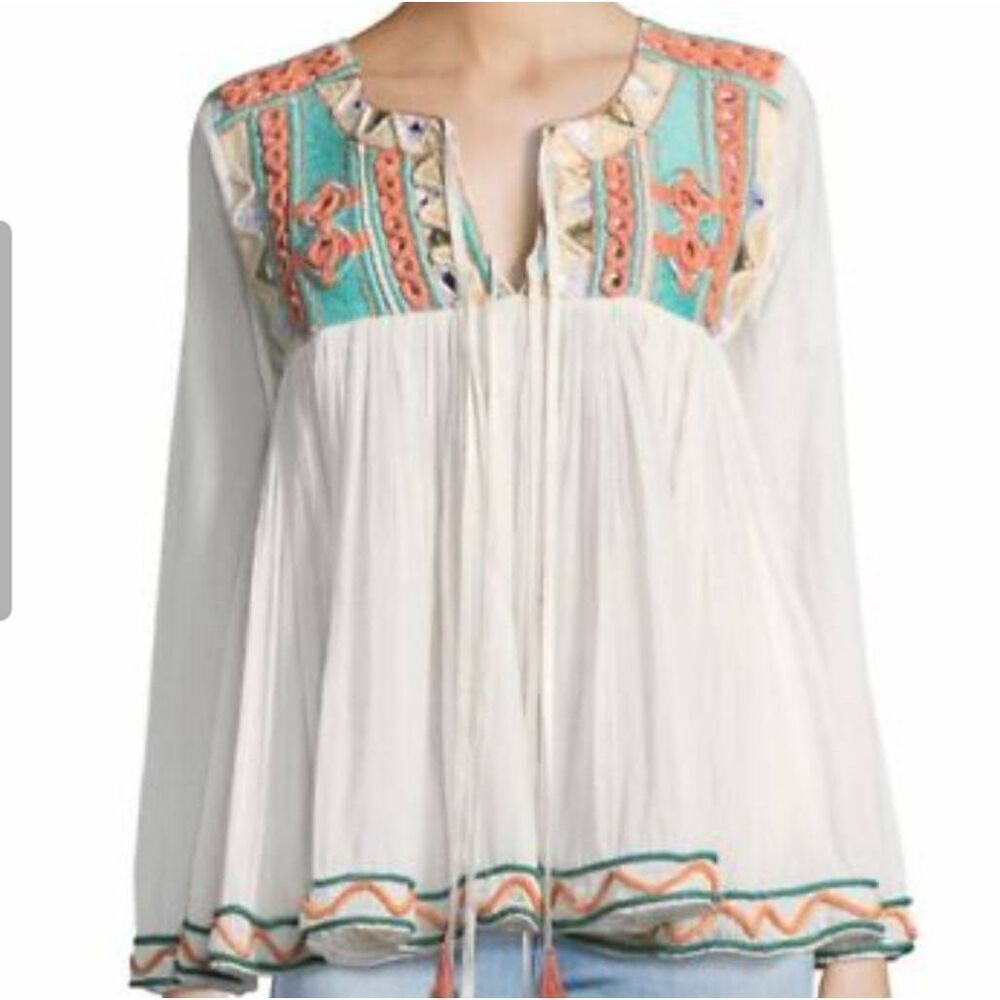 Raga Coastland Embroidered Peasant Blouse